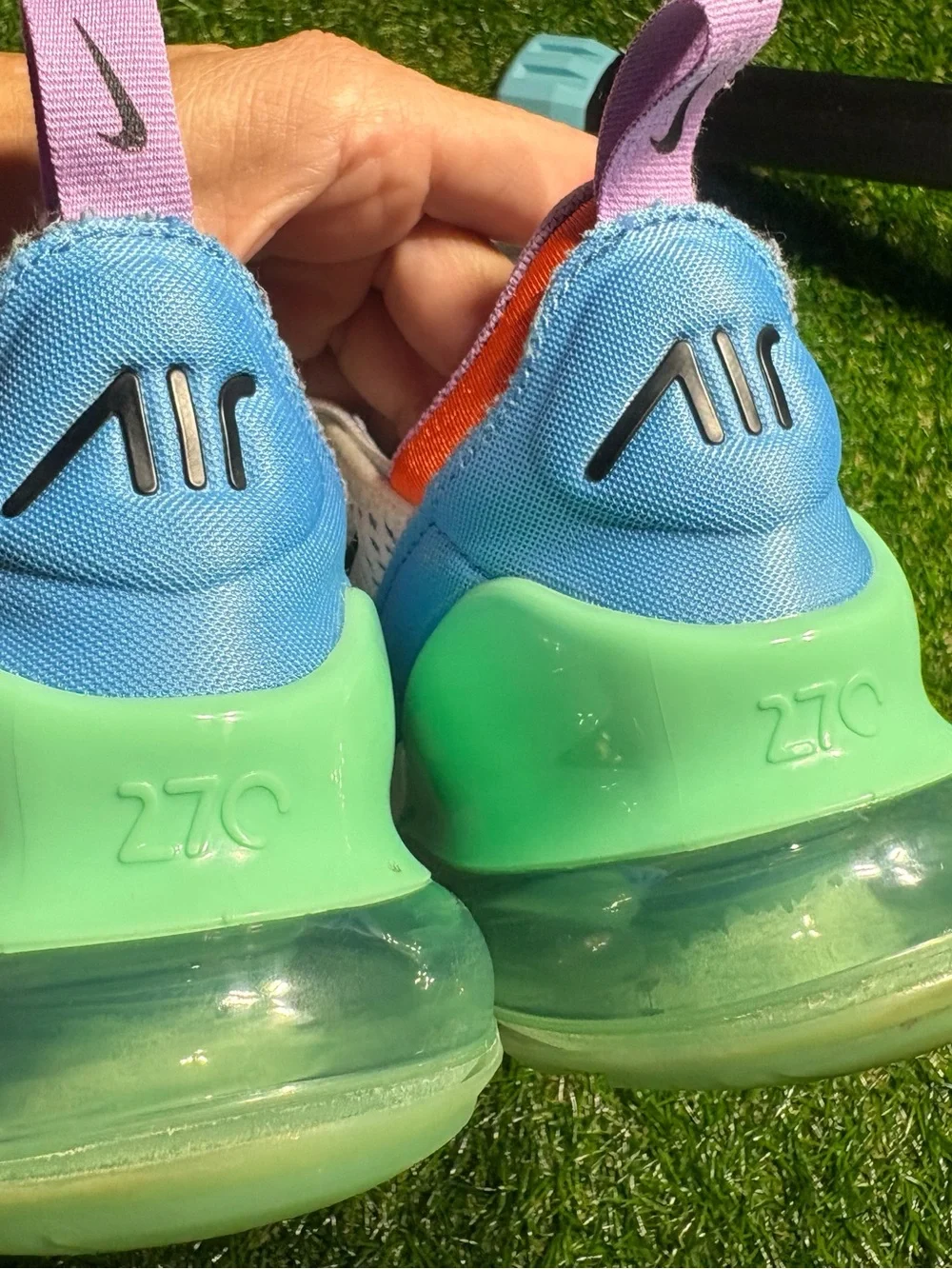 Nike Kids 270 Air Max Sneakers - White, Blue, Mint